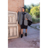 MyTindy Grey Embroidered wool and cashmere cape, view 6