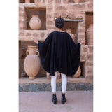 MyTindy Black Embroidered wool and cashmere cape, view 5