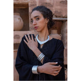 MyTindy Black Embroidered wool and cashmere cape, view 6