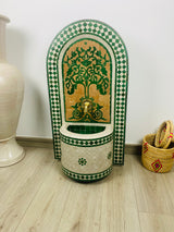 MyTindy Emerald Green Mosaic Water Feature for outdoor and indoor - Tree of Life Fountain water Inside - Garden Moroccan Mosaic Fountain Modern, view 3