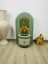 MyTindy Emerald Green Mosaic Water Feature for outdoor and indoor - Tree of Life Fountain water Inside - Garden Moroccan Mosaic Fountain Modern, view 4