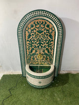 MyTindy Emerald Green Mosaic Water Fountain for outdoor and indoor - Tree of Life Fountain water Feature - Garden Moroccan Mosaic Fountain Modern, view 4