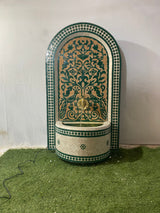 MyTindy Emerald Green Mosaic Water Fountain for outdoor and indoor - Tree of Life Fountain water Feature - Garden Moroccan Mosaic Fountain Modern, view 5