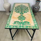 MyTindy Emerlad Green Dining Mosaic table for outdoor & indoor - tree of life Table made from Moroccan mosaic - family mosaic Table 100% handcrafted, view 2
