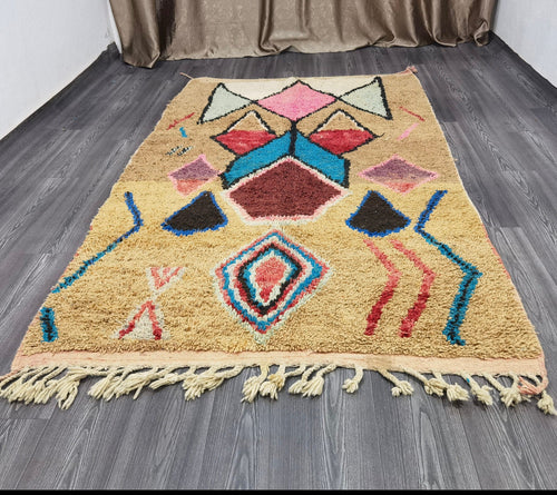 MyTindy Exquisite Multicolored Boujaad Moroccan Rug - Handcrafted Elegance for Your Home Decor