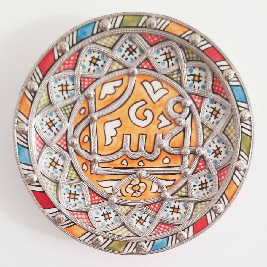 MyTindy Fes Plate - Ceramic and Wire Decorative Plate
