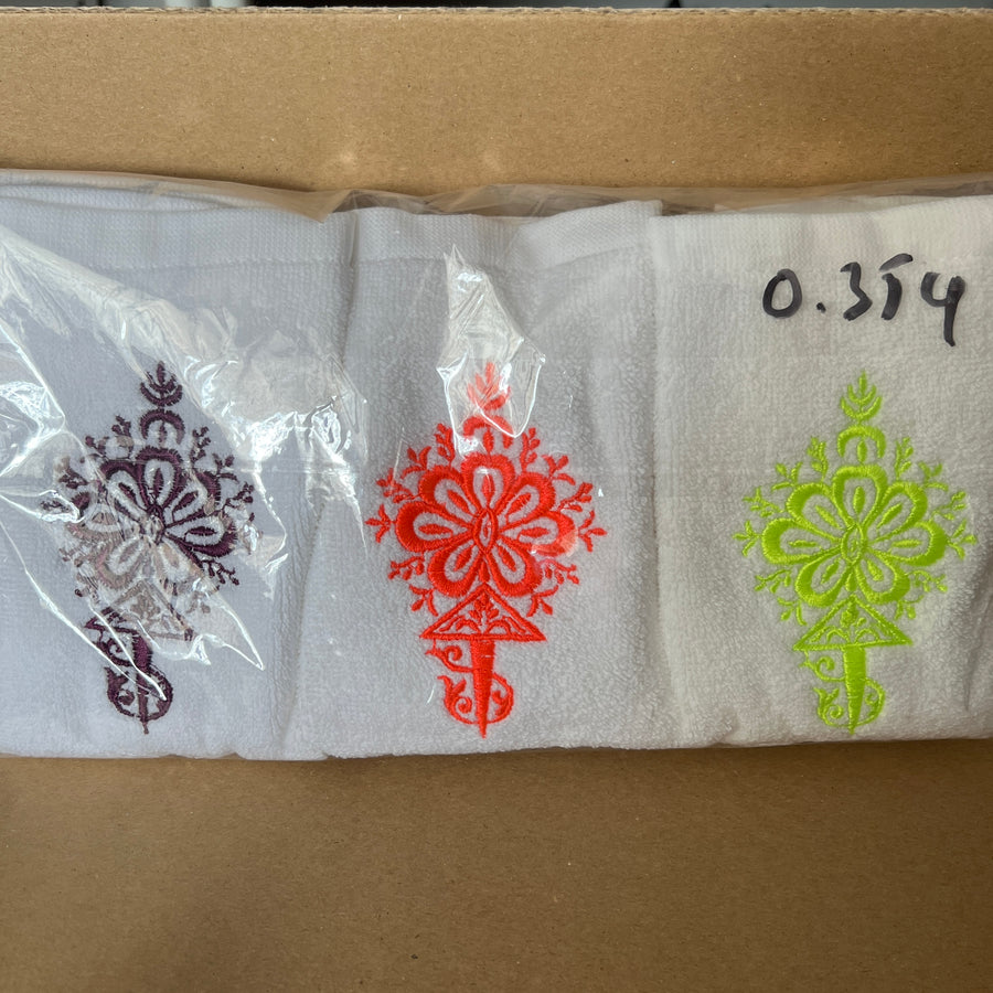 MyTindy FIBU - Set of 6 Moroccan Embroidery Towels
