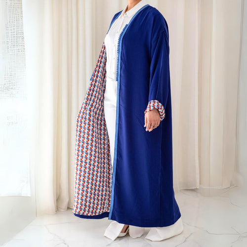 MyTindy FIZA Blue & Red Moroccan Kimono