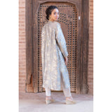 MyTindy Floral Embroidered Organza Silk Coat Kaftan, view 3