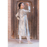 MyTindy Floral Embroidered Organza Silk Coat Kaftan, view 4