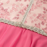 MyTindy Flowery Pink Moroccan Kaftan for girls kids, view 2