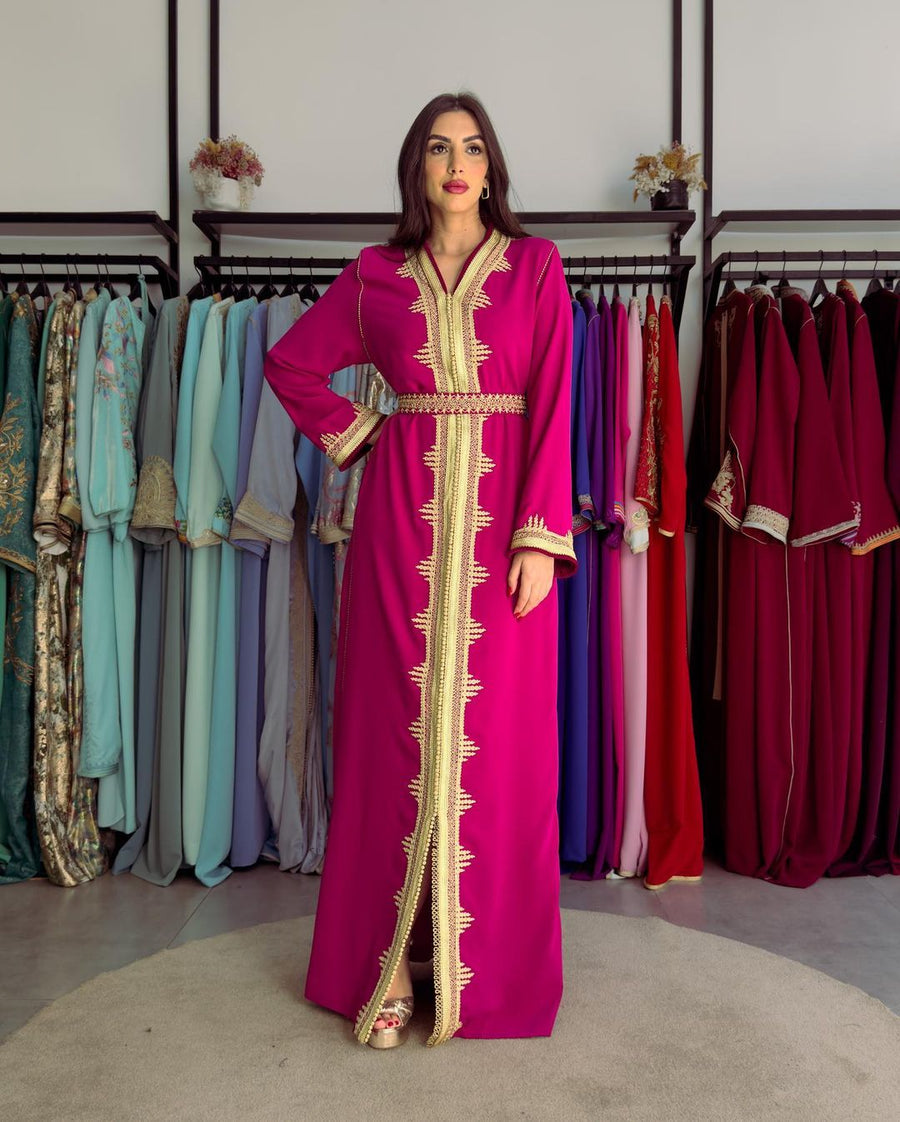 MyTindy Fuschia & Gold Kaftan