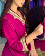MyTindy Fuschia & Gold Kaftan, view 3