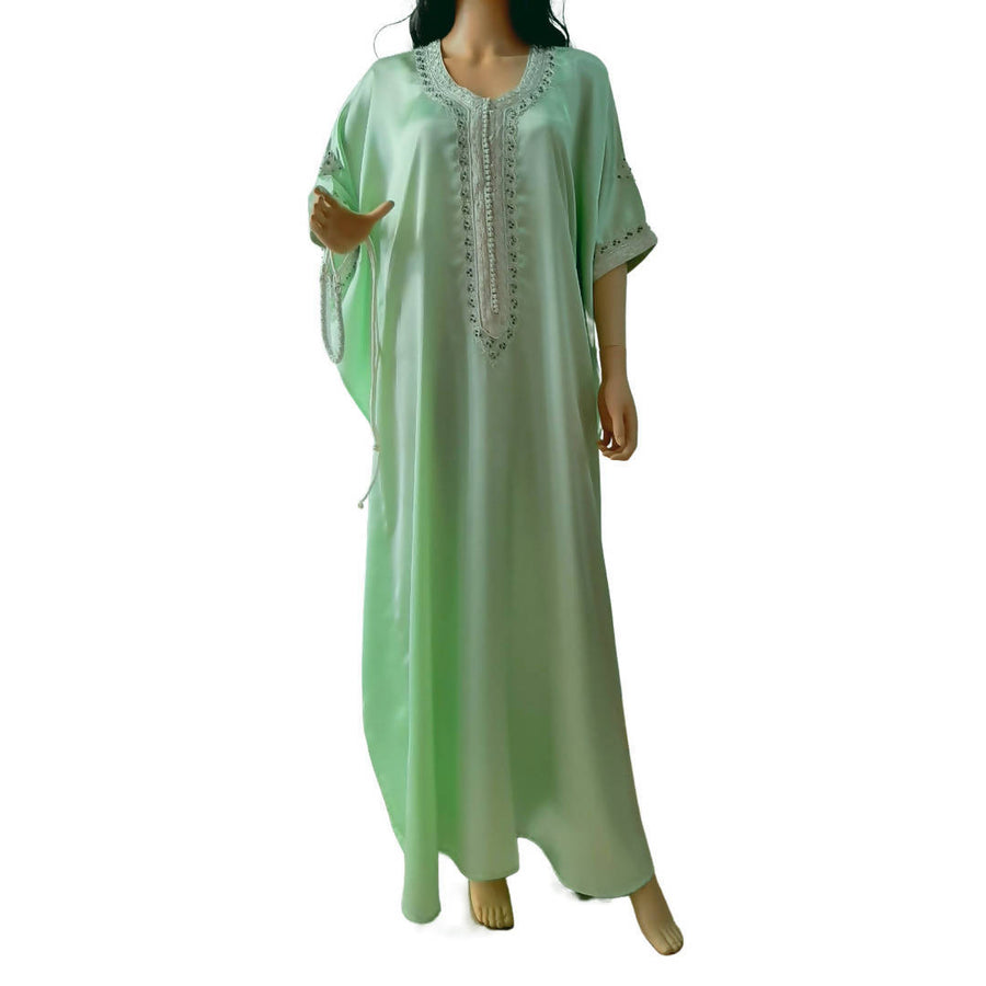MyTindy Pistachio Satin Kaftan