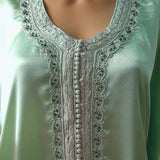 MyTindy Pistachio Satin Kaftan, view 2