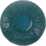 MyTindy Genuine Leather Ottoman Pouf Cover Hand Stitched in Marrakech by Moroccan Artisans, Footstool, UNSTUFFED, view 6