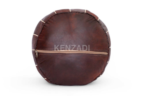 MyTindy Genuine Moroccan leather footstool, handmade in Morocco Sold upholstered