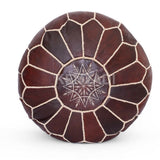 MyTindy Genuine Moroccan leather footstool, handmade in Morocco Sold upholstered, view 2