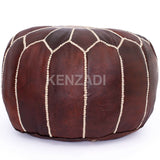 MyTindy Genuine Moroccan leather footstool, handmade in Morocco Sold upholstered, view 3