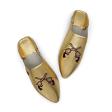 MyTindy GEORGE BOOSH GOLD Leather Moroccan Slippers, view 3