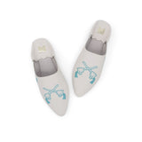 MyTindy GEORGE BOOSH WHITE Leather Moroccan Slippers, view 3