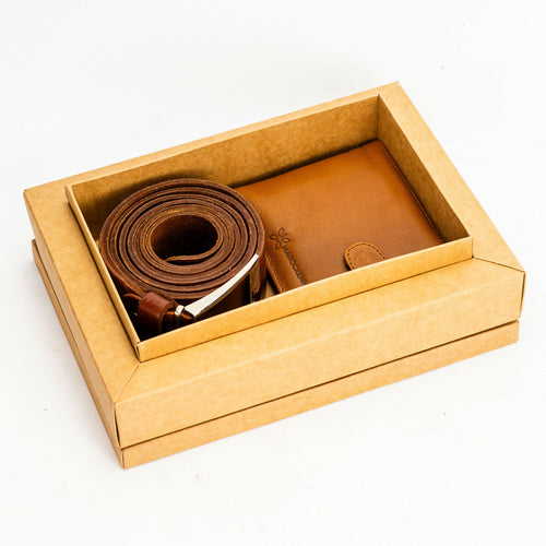 MyTindy Gift pack for men - Moroccan Leather Belt and Wallet