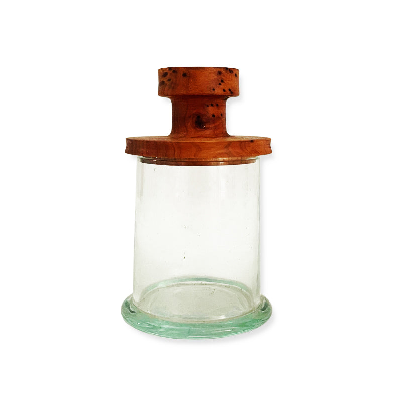 MyTindy Glass and wooden jar