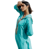 MyTindy Gold and Aqua Djellaba Moroccan Dress, view 2