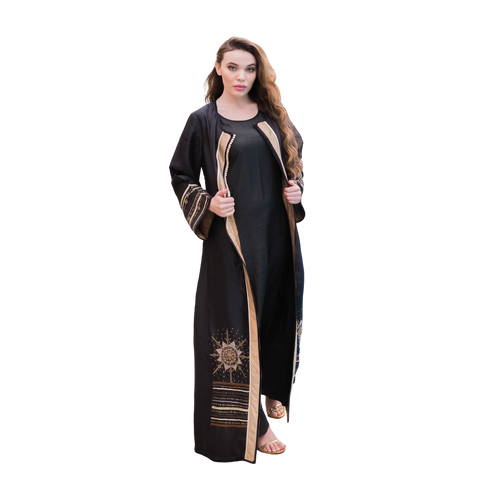 MyTindy Gold and Black Kaftan Coat
