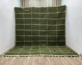 MyTindy Green Handmade rug, Berber style wool rug from Morocco, Modern rug, Green Checkered Rug, view 2