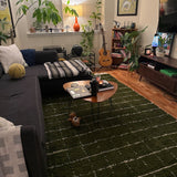MyTindy Green Handmade rug, Berber style wool rug from Morocco, Modern rug, Green Checkered Rug, view 3