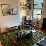 MyTindy Green Handmade rug, Berber style wool rug from Morocco, Modern rug, Green Checkered Rug, view 5