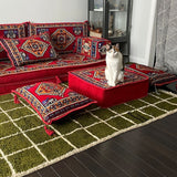 MyTindy Green Handmade rug, Berber style wool rug from Morocco, Modern rug, Green Checkered Rug, view 6