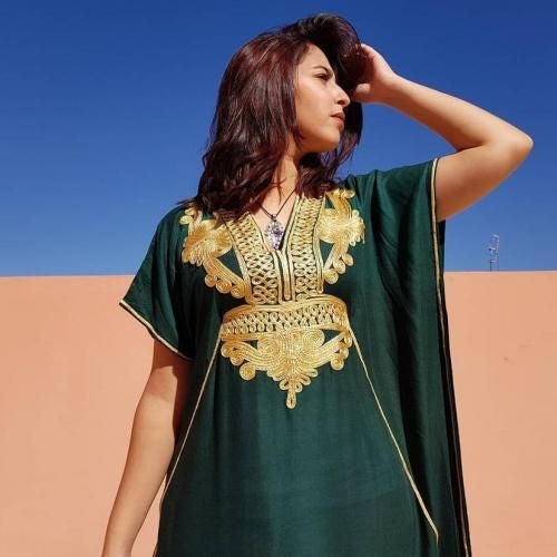 MyTindy Green and Gold Gandoura