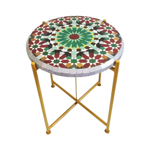 MyTindy Green and Red Zellige Table
