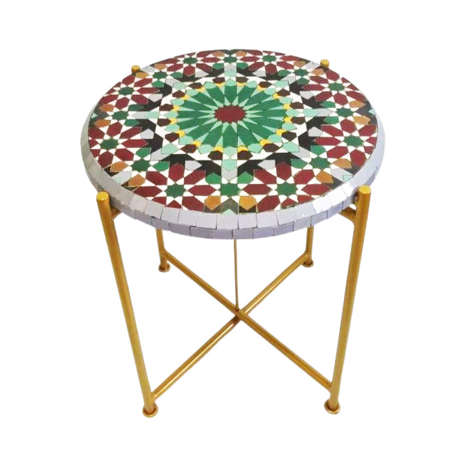 MyTindy Green and Red Zellige Table