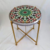 MyTindy Green and Red Zellige Table, view 4