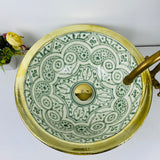 MyTindy VIF - Brass - Moroccan Ceramic Sink, view 2