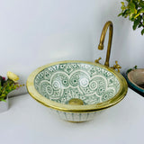 MyTindy VIF - Brass - Moroccan Ceramic Sink, view 5