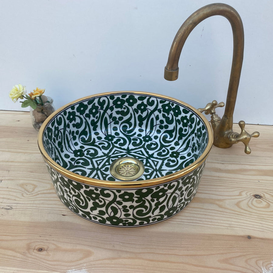 MyTindy TOQ - Deep Gold - Moroccan Ceramic Sink