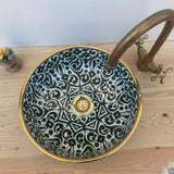 MyTindy TOQ - Deep Gold - Moroccan Ceramic Sink, view 2