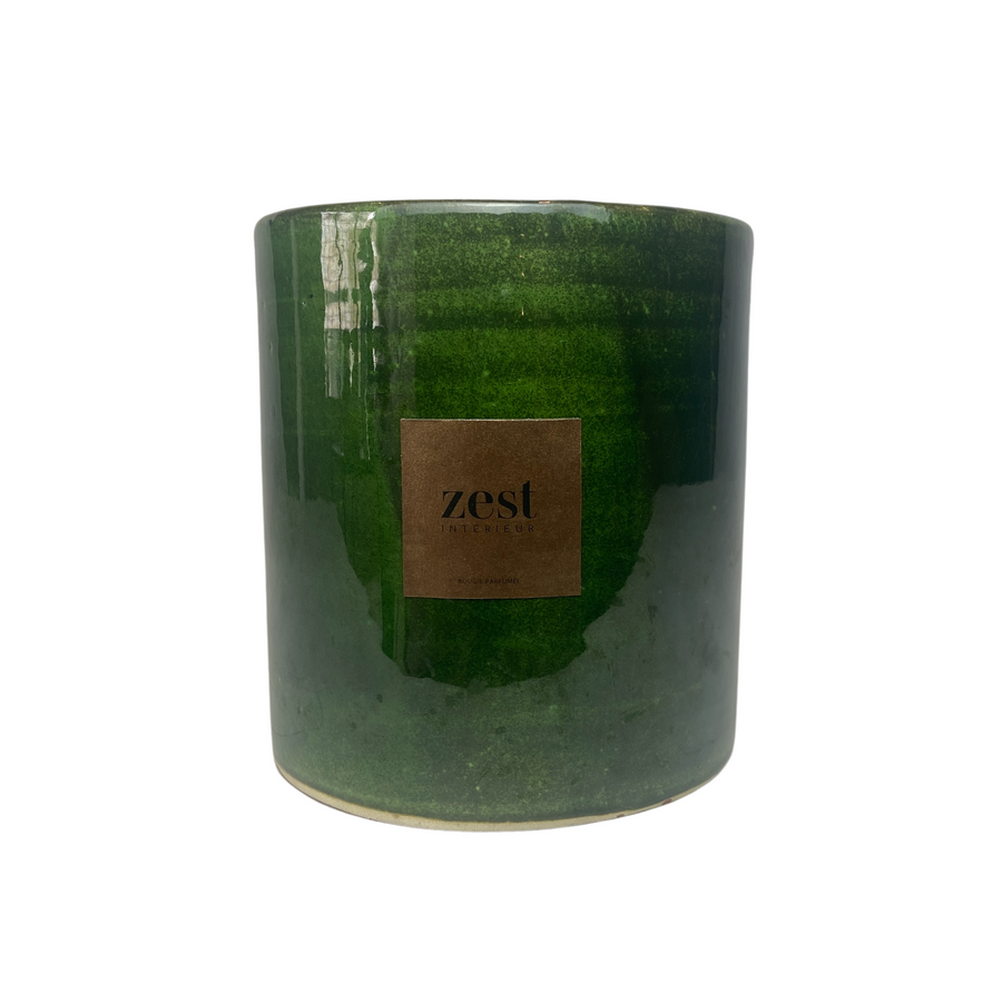 MyTindy 3 WICKS GREEN CANDLE ORANGE BLOSSOM