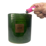 MyTindy 3 WICKS GREEN CANDLE ORANGE BLOSSOM, view 4