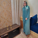 MyTindy Green Crepe Fabric Djellaba, view 3