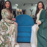 MyTindy Green & Gold 2 Piece Kaftan, view 2