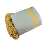 MyTindy Grey and Mustard Yellow Moroccan Blanket, view 3