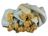 MyTindy Grey and Mustard Yellow Moroccan Blanket, view 4