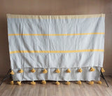 MyTindy Grey and Mustard Yellow Moroccan Blanket, view 5