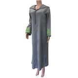 MyTindy Grey and Neon Yellow Cashmere Djellaba, view 2