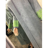 MyTindy Grey and Neon Yellow Cashmere Djellaba, view 4